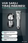 3 Başlıklı 120 Dakika Şarjlı Tıraş Makinesi Paslanmaz Çelik Bıçak Sakal Ve Saç Kesme BX-313686