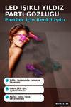 3 Fonksiyonlu Led Işıklı Yıldız Parti Gözlüğü 12 Adet Paket Yetişkin Aksesuarı BX-313755