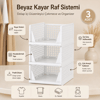 3 Katlı Portatif Organizer - Çok Amaçlı Kayar Raf 18.5x33.5x43cm Toplam 55.5cm Bx40