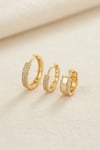 3 lü Set Gold Renk Halka Model Küpe