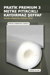 3 Metre Kalın Dokulu Şeffaf Raf Örtüsü ve Tezgah Üstü Koruyucu Çok Amaçlı Mat