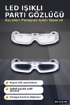 3 Modlu Beyaz Led Işıklı Parti Gözlüğü Glow Gece Eğlence Aksesuarı 1 Adet BX-313764