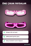 3 Modlu Led Işıklı Pembe Parti Gözlüğü Glow Efektli 1 Adet Unisex Eğlence Aksesuarı BX-313763