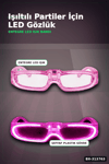 3 Modlu Led Işıklı Pembe Parti Gözlüğü Glow Efektli 1 Adet Unisex Eğlence Aksesuarı BX-313763