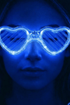 3 Modlu Mavi Led Işıklı Kalp Gözlük Glow Parti Aksesuarı 1 Adet Hafif Neon BX-313761