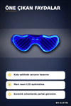3 Modlu Mavi Led Işıklı Kalp Gözlük Glow Parti Aksesuarı 1 Adet Hafif Neon BX-313761