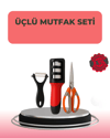 3 Parçalı Çok Fonksiyonlu Mutfak Makas Seti – Paslanmaz Çelik, Ergonomik Tasarım