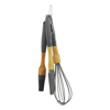 3 Pcs Silikon Çırpıcı - Fırça - Spatula Seti Ahşap Bambu Sap - Silikon Kılıflı Bx40