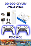 30.000 Oyun Yüklü, PS5 Kollu, 2.4G Kablosuz Çift Kumandalı Retro Oyun Konsolu Stick