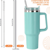 31 cm Ekstra Uzun Paslanmaz Çelik Pipet Seti – 3 Parça (Eğri + Düz + Fırça)