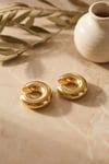 316L Çelik Gold Renk Çiftli Earcuff Küpe