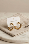 316L Çelik Gold Renk Vintage Kıvrımlı Halka Model Küpe