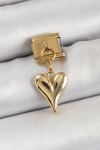 316L Çelik Sallantılı Kalp Model Gold Renk Nomination Charm