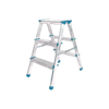 3+3 Çift Basamaklı Alüminyum Metal Merdiven Yükseklik = 69cm Baş Genişlik = 8cm Bx40