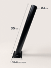 35 cm Siyah Metal Dış Mekan Sokak Armatürü Montaj Konsolu 4 cm Boru 10x6 cm Tabanlı