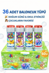 36 Adet Bumbum Baloncuk Köpük Tüpü Bx40