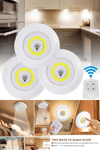 3'lü Uzaktan Kumandalı Pilli Yapışkanlı Kablosuz Led Spot Lambalar Bx40