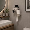 3d İnsan Figürlü Tuvalet Kağıdı Askılığı – Eğlenceli Banyo Dekoru Siyah