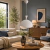 3d İskandi̇nav Salon Oturma Odasi Beton Avize Aydınlatma 25 X 18 Cm Beyaz