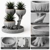 3d Üçlü Hand Of Tree Mermer Desenli Vazo