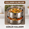 3'lü Metal Sefer Tası - Paslanmaz Çelik - 16 cm