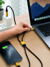 3'lü Şarj Kablosu Hızlı Şarj Destekli Dayanıklı Örgü USB Kablo