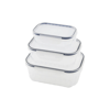 3pcs Quick Sızdırmaz Saklama Kabı Seti Şeffaf Kap - Buğulu-contalı Kapak  500-1000-1700ml Bx40
