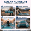 4 Kişilik Otomatik Kamp Çadırı – Altıgen Tasarım, Çift Kapılı, Suya Dayanıklı, Hızlı Kurulumlu Geniş Aile Outdoor Çadırı 240x240x160 Cm Bx40