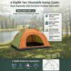 4 Kişilik Yarı Otomatik Kamp Çadırı – Suya Dayanıklı, Hızlı Kurulumlu Outdoor Aile Çadırı, Doğa, Kamp Ve Piknik 200x200x135 Cm Bx40