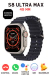 49mm Ekranlı, Nabız ve Uyku Takibi Yapabilen, Suya Dayanıklı Akıllı Saat - Siyah Silikon Kordon