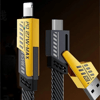 4in1 65W Hızlı Şarj Kablosu – Type-C to USB-A + Type-C to Lightning, 27W PD Destekli Çoklu Şarj Kablo