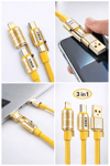 4in1 Hızlı Şarj Ve Data Kablosu Type-c / Lightning / Micro Usb Pl-8631 Bx40