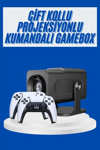 4K Android Smart Wi-fi Çift Kollu Projeksiyon Game Box Kumandalı Taşınabilir Yeni Nesil