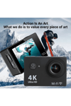 4K çözünürlüklü su geçirmez aksiyon kamerası kumandalı siyah wireless fotoğraf çekimi