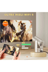 4K lazer projeksiyon cihazı 1280x720 çözünürlük 3000:1 kontrast bej USB HDMI Wi-Fi