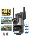 4MP 4K Ultra HD çift lens IP kamera hareketli dış mekan gece görüş su geçirmez WiFi 2 yıl garantili
