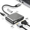 4’ü 1 Arada Type-c To Hub Dönüştürücü Adaptör – 4k Ultra Hd Hdmı & Vga Görüntü Aktarımı, Pd Hızlı Şarj Destekli, Usb Çoklayıcı Bx40