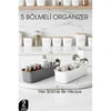 5 Bölmeli Mutfak Organizer Kutusu Gri & Beyaz 2’li Set  Baharat ve Gereç Düzenleyici  722441