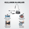 5 Metre Yılan Kamera - LED Işıklı - IP67 Su Geçirmez - 3 Farklı Başlıklı
