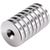 50 Adet 25x10/5x5,5 Mm Neodyum Mıknatıs Havşa Delikli Magnet Vida Atılabilir N35 Nikel Paslanmaz