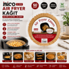 50pcs Yuvarlak Taban: 16cm - Kenar: 4.5cm Air Fryer Pişirme Kalıp Kağıt Bx40