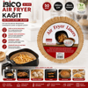 50pcs Yuvarlak Taban: 20cm - Kenar: 4.5cm Air Fryer Pişirme Kalıp Kağıt Bx40