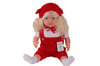 5214 60 CM TRİKOLU TULUMLU SAÇLI BÜYÜK BEBEK