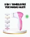 5’i 1 Arada Yüz Temizleme Cihazı – Masaj, Fırça, Peeling ve Krem Uygulama Aparatlı