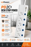 5’li Akım Korumalı Çoklu Priz 2 Metre Kablolu 3680w 16a 5 Anahtarlı 2usb-a 2 Usb-c Pd 20w Hızlı Ftr-28