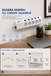 5’li Akım Korumalı Çoklu Priz 2 Metre Kablolu 3680w 16a 5 Anahtarlı 2usb-a 2 Usb-c Pd 20w Hızlı Ftr-28