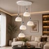 5'li Modern Sarkıt Avize – Beton Görünümlü 3d Dekoratif Tavan Aydınlatması Beyaz
