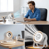6 Kademeli Şarjlı Masaüstü Fan – Dijital Led Ekranlı, Oynar Başlıklı, Led Işıklı, Askılı Ve Duvara Monte Edilebilir Fan K6 Bx40