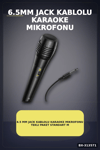 6.5 Mm Jack Kablolu Karaoke Mikrofonu Tekli Paket Standart Model Ses Sistemi Icin BX-313571