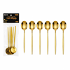 60 Parça Gold Tatlı Kaşık Seti 13cm - 1 Paket İçinde 6 Adet Vardır - 10 Paket Gönderilir Bx40